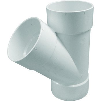 Canplas 414134BC Sewer Pipe Wye, 4 in, Hub, PVC, White, SDR 35 Schedule