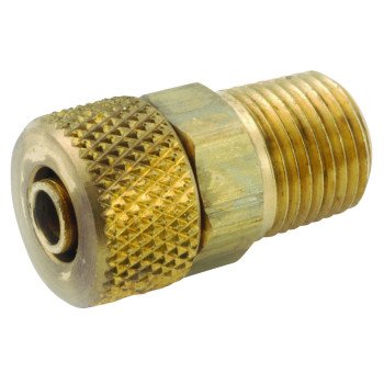 Anderson Metals 50868-0402 Pipe Adapter, 1/4 x 1/8 in, Compression x MPT, Brass