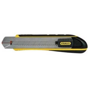 FATMAX 10-486 Snap-Off Knife, 25 mm W Blade, Carbon Steel Blade, Ergonomic Handle, Black/Yellow Handle