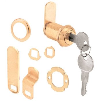 Defender Security U 9946 Drawer and Cabinet Lock, Keyed Lock, Y13 Yale Keyway, Stainless Steel, Brass