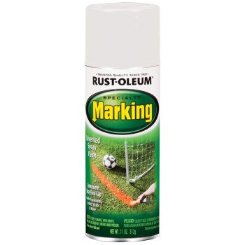 Rust-Oleum 1985830 Inverted Marking Spray Paint, Flat, White, 11 oz, Can