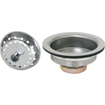 ProSource 8039CP-3L Basket Strainer Assembly, 4.4 in Dia, For: 3-1/2 to 4 in Dia Opening Sink