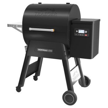 Traeger TFB65BLF Pellet Grill, 36,000 Btu, 418 sq-in Primary Cooking Surface, Side Shelf Included: Yes, Steel Body