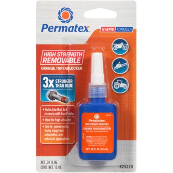 Permatex 25210 Thread Locker, Orange, Liquid, 10 mL Bottle