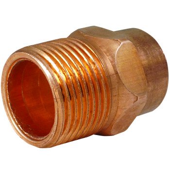 Elkhart Products 104 Series 30330CP Pipe Adapter, 3/4 in, Sweat x MIP, Copper