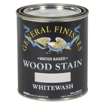 GENERAL FINISHES WIQT Wood Stain, Tint Base, Whitewash, Liquid, 1 qt, Can