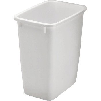 Rubbermaid FG280500WHT Waste Basket, 12.9 in L, 9 in W, 21 qt Capacity, Plastic, White