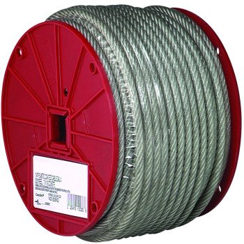 Campbell 7000497 Aircraft Cable, 1/8 in Dia, 250 ft L, 340 lb Working Load, Steel