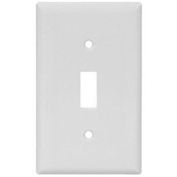 Eaton Wiring Devices 5134W Wallplate, 4-1/2 in L, 2-3/4 in W, 1 -Gang, Nylon, White, High-Gloss