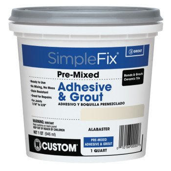 Custom SimpleFix TAGAQT Pre-Mixed Adhesive and Grout, Alabaster, 1 qt Pail