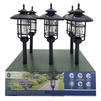 Boston Harbor 26074 Solar Stake Light w/LED Filament, NI-Mh Battery, AA Battery, 1-Lamp, Black, Battery Included: Yes