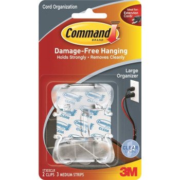 Command 17303CLR Cord Organizer, Plastic, Transparent