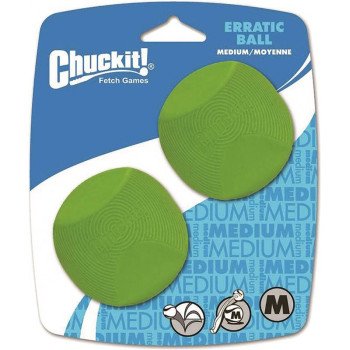 Chuckit! 20120 Dog Toy, M, Erratic, Natural Rubber, Green