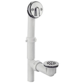 Danco 51932 Tub Drain Kit, Plastic, White, Chrome