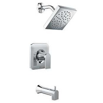 Moen 82760 Tub and Shower Faucet, 1.75 gpm Showerhead, Diverter Tub Spout, 1-Handle, Chrome