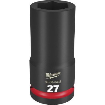 Milwaukee SHOCKWAVE Impact Duty Series 49-66-6402 Deep Impact Socket, 27 mm Socket, 3/4 in Drive, Square Drive, 6-Point