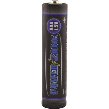 PowerZone LR03-4P-DB Battery, 1.5 V Battery, AAA Battery, Zinc, Manganese Dioxide, and Potassium Hydroxide