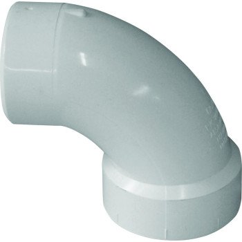 Canplas 192456 Sanitary Street Pipe Elbow, 6 in, Spigot x Hub, 90 deg Angle, PVC, White