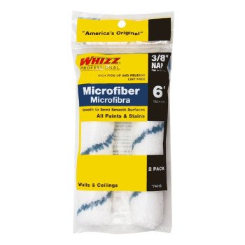 Whizz 74016 Mini Roller Cover, 3/8 in Thick Nap, Microfiber Cover