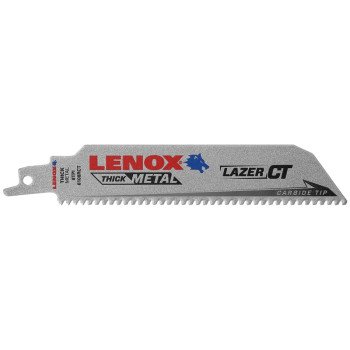 Lenox LAZER CT 2014220 Reciprocating Saw Blade, 1 in W, 6 in L, 8 TPI, Carbide Cutting Edge