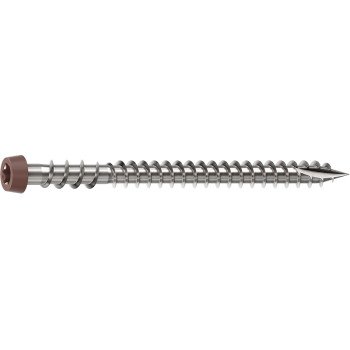 Camo 0367158BS Deck Screw, #10 Thread, 2-1/2 in L, Reverse Upper Thread, Trim Head, Star Drive, Sharp, Type-17 Point