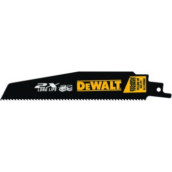 DEWALT DWA4176 Reciprocating Saw Blade, Steel, Applicable Materials: Metal, 1 in W, 6 in L, 10 TPI