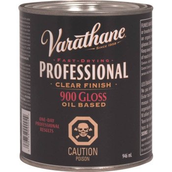 Varathane Y90041 Finish, Gloss, Clear, Liquid, 946 mL, Can