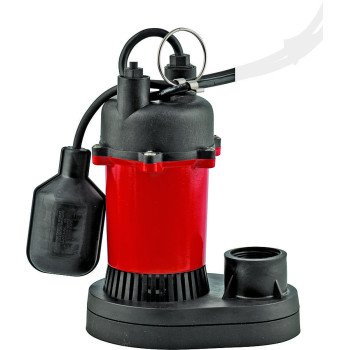 Red Lion RL-SP25T Series 14942739 Sump Pump, 1-Phase, 6 A, 115 V, 0.25 hp, 1-1/2 in Outlet, 23 ft Max Head, 540 gph