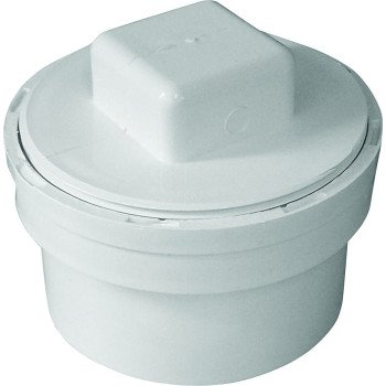 Canplas 414274BC Cleanout Body with Threaded Plug, 4 in, Spigot x FNPT, PVC, White