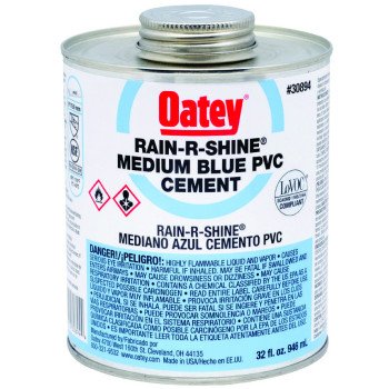 Oatey 30894 Solvent Cement, 32 oz Can, Liquid, Blue