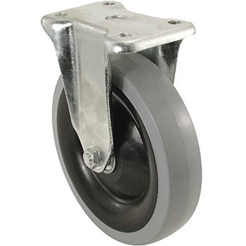 Shepherd Hardware 400 Series 9740 Rigid Caster, 5 in Dia Wheel, TPR Wheel, Gray, 300 lb