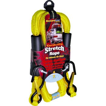 SecureLine CZB4 Stretch Rope, 8 mm Dia, 4 ft L, Polypropylene, Yellow