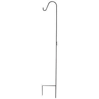 Landscapers Select GB-3090 Single Shepherd Hook, 12 in L, 84 in H, Steel, Black, Black, Floor Standing Mounting