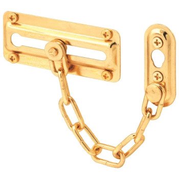 Defender Security U-9905 Chain Door Guard, Steel, Brass