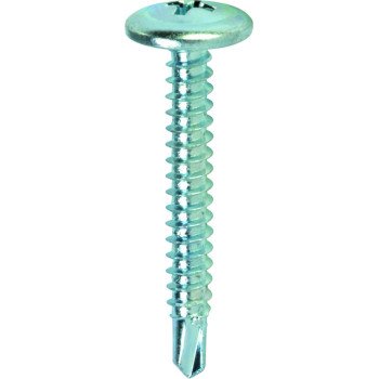 Teks 21520 Lath Screw, #8 Thread, Truss Head, Phillips Drive, Drill Point, Steel, Zinc