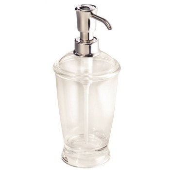 iDESIGN 45620 Soap Dispenser, 12 oz Capacity, Plastic, Clear, Chrome