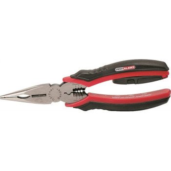 Gardner Bender Circuit Alert Series GPT-80 Nose Plier, 8 in OAL, 2-1/4 in Jaw Opening, Black/Red Handle, Comfort-Grip Handle