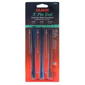 Olson FR49501 Pin End Blade Assortment, Regular Teeth, 5 in L