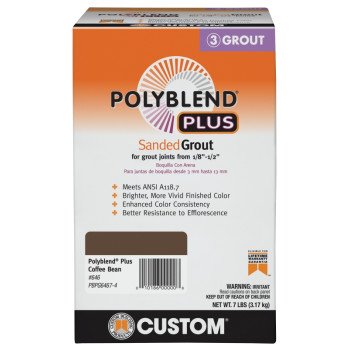 Custom Polyblend Plus PBPG6467-4 Sanded Grout, Coffee Bean, 7 lb Box