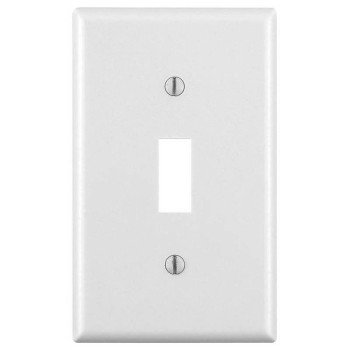 Leviton M24-88001-WMP Wallplate, 4-1/2 in L, 2-3/4 in W, 1 -Gang, Thermoset, White, Smooth