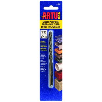 ARTU 01032 Jobber Drill Bit, 9/32 in Dia, 4-3/8 in OAL, Parabolic Flute, 9/32 in Dia Shank, Straight Shank