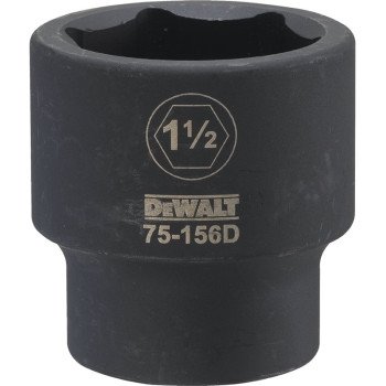 DEWALT DWMT75156OSP Impact Socket, 1-1/2 in Socket, 3/4 in Drive, 6-Point, CR-440 Steel, Black Oxide