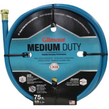 Gilmour Mfg 8167511001 Garden Hose, 5/8 in, 75 ft L, Rubber/Vinyl, Green