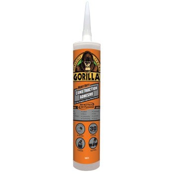 Gorilla 8110003 Construction Adhesive, White, 9 oz Cartridge