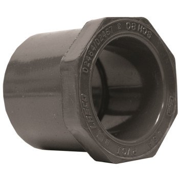 Lasco 837166BC Reducing Bushing, 1-1/4 x 1 in, Spigot x Slip, PVC, SCH 80 Schedule