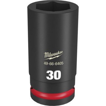 Milwaukee SHOCKWAVE Impact Duty Series 49-66-6405 Deep Impact Socket, 30 mm Socket, 3/4 in Drive, Square Drive, 6-Point