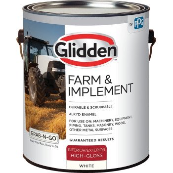 Glidden GLFIIE50WH-01 Exterior Paint, High-Gloss, White, 1 gal