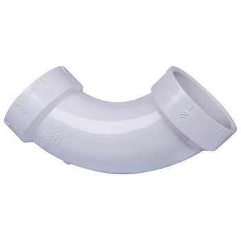 Canplas 192277 Long Sweep Pipe Elbow, 2 in, Hub, 90 deg Angle, PVC, White