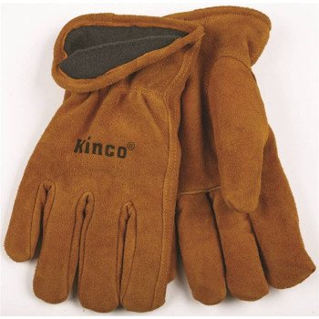 Heatkeep 50RL-M High-Durability Driver Gloves, Men's, M, 5 in L, Keystone Thumb, Easy-On Cuff, Cowhide Leather, Brown