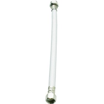 Plumb Pak EZ Series PP23846 Sink Supply Tube, 3/8 in Inlet, Flare Inlet, 1/2 in Outlet, FIP Outlet, 30 in L